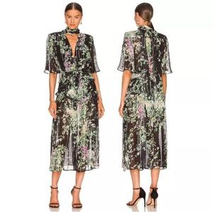 Sabina Musayev Lunetta Midi Dress Floral Retro